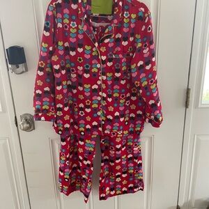 Victoria's Secret Kids Pajama Set in Red with Colorful Hearts